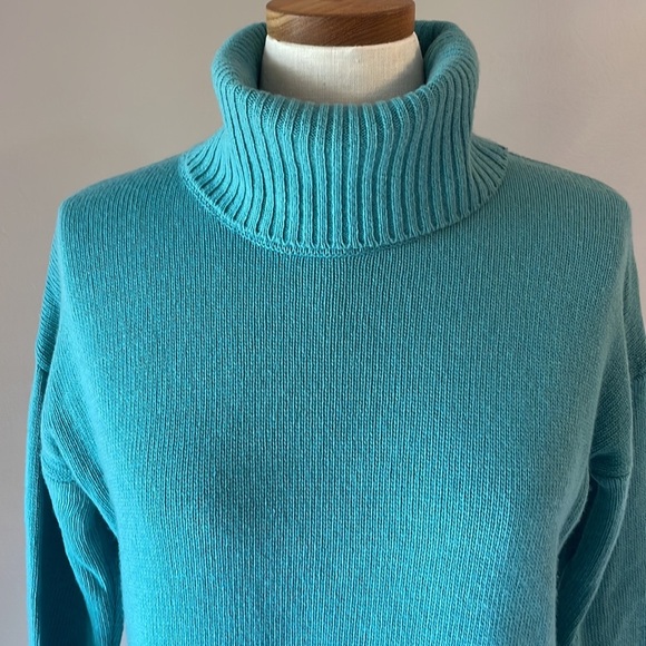 BENEDETTA B made in ITALY WOOL / CASHMERE turtleneck sweater tunic TEAL size XS - Picture 3 of 12